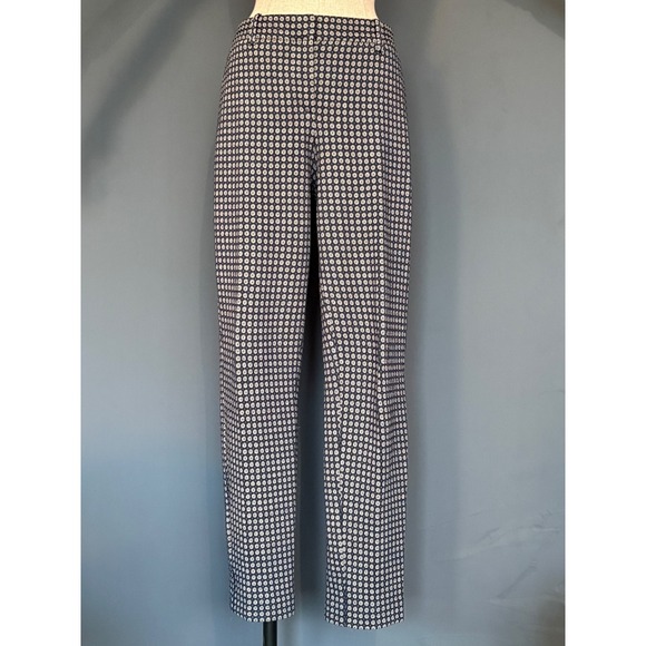 Theory Testra Medallion Print Trousers |‎ Size 12 | Wool Blend Lined Pants - Picture 2 of 8